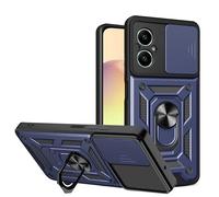 ESTH® Cover per Realme C67 4G/Realme 12 Lite con Custodia per Fotocamera Scorrevole e Supporto ad Anello [Custodia Paraurti Compatibile con Supporto Magnetico per Auto], Blu
