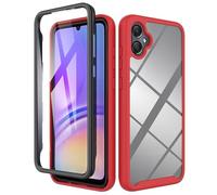 ESTH® Cover per Samsung Galaxy A05 4G Custodia in Silicone a Antiurto 360° con Protezione dello Schermo, Rugged Doppia Bumper Trasparente Case Integrale Cover, Rosso