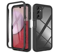 ESTH® Cover per Samsung Galaxy A14 5G Custodia in Silicone a Antiurto 360° con Protezione dello Schermo, Rugged Doppia Bumper Trasparente Case Integrale Cover, Nero