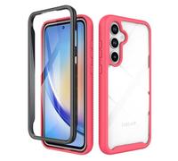 ESTH® Cover per Samsung Galaxy A35 5G Custodia in Silicone a Antiurto 360° con Protezione dello Schermo, Rugged Doppia Bumper Trasparente Case Integrale Cover, Rosa