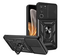 ESTH® Cover per vivo V29/vivo S17 Pro/S17 con Custodia per Fotocamera Scorrevole e Supporto ad Anello [Custodia Paraurti Compatibile con Supporto Magnetico per Auto], Nero