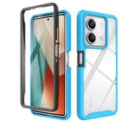 ESTH® Cover per Xiaomi Redmi Note 13 5G Custodia in Silicone a Antiurto 360° con Protezione dello Schermo, Rugged Doppia Bumper Trasparente Case Integrale Cover, Azzurro