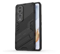 ESTH® Custodia per Honor 90 Pro con Supporto [Compatibile con Supporto Magnetico per Auto] Cover Paraurti PC + TPU, Nero