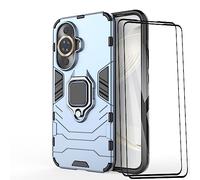 ESTH® Custodia per Huawei nova 12s/nova 12 Lite con 2 Pezzi Pellicola Protettiva, 360° Rotante Staffa [Compatibile con Supporto Magnetico per Auto], Cover Paraurti PC+TPU, Blu