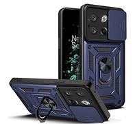 ESTH® Custodia per OnePlus 10T con Custodia per Fotocamera Scorrevole e Supporto ad Anello [Cover Paraurti Compatibile con Supporto Magnetico per Auto], Blu