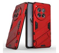 ESTH® Custodia per OnePlus 12 5G con Supporto [Compatibile con Supporto Magnetico per Auto] Cover Paraurti PC + TPU, Rosso