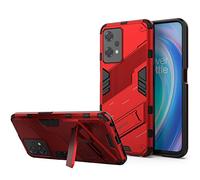 ESTH® Custodia per OnePlus Nord CE 2 Lite 5G con Supporto [Compatibile con Supporto Magnetico per Auto] Cover Paraurti PC + TPU, Rosso