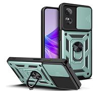 ESTH® Custodia per OPPO A17 con Custodia per Fotocamera Scorrevole e Supporto ad Anello [Cover Paraurti Compatibile con Supporto Magnetico per Auto], Verde