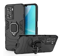 ESTH® Custodia per Oppo A57 4G/A77 4G/OnePlus Nord N20 SE con 360° Rotante Staffa, [Compatibile con Supporto Magnetico per Auto], Cover Paraurti PC + TPU, Nero