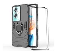 ESTH® Custodia per Oppo A79 5G/A2/OnePlus Nord N30 SE con 2 Pezzi Pellicola Protettiva, 360° Rotante Staffa [Compatibile con Supporto Magnetico per Auto], Cover Paraurti PC+TPU, Nero