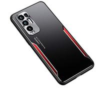 ESTH® Custodia per Oppo Find X3 Neo Cover in Alluminio & Silicone [Design Meccanica Durevole] Protezione da Cadute e Urti, Cover per Oppo Find X3 Neo, Rosso