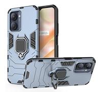 ESTH® Custodia per Realme C33 con 360° Rotante Staffa, [Compatibile con Supporto Magnetico per Auto], Cover Paraurti PC + TPU, Blu