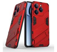ESTH® Custodia per Realme C61 4G/Realme C63 4G con Supporto [Compatibile con Supporto Magnetico per Auto] Cover Paraurti PC + TPU, Rosso