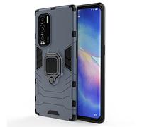 ESTH® Custodia per Realme GT Explorer Master con 360° Rotante Staffa, [Compatibile con Supporto Magnetico per Auto], Cover Paraurti PC + TPU, Blu