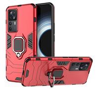 ESTH® Custodia per Xiaomi 12T con 360° Rotante Staffa, [Compatibile con Supporto Magnetico per Auto], Cover Paraurti PC + TPU, Rosso