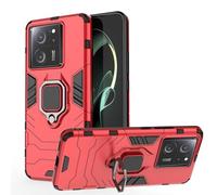 ESTH® Custodia per Xiaomi 13T Pro/Xiaomi 13T con 360° Rotante Staffa, [Compatibile con Supporto Magnetico per Auto], Cover Paraurti PC + TPU, Rosso