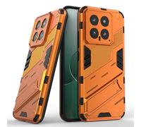 ESTH® Custodia per Xiaomi 14 con Supporto [Compatibile con Supporto Magnetico per Auto] Cover Paraurti PC + TPU, Arancia