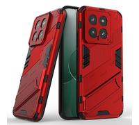 ESTH® Custodia per Xiaomi 14 con Supporto [Compatibile con Supporto Magnetico per Auto] Cover Paraurti PC + TPU, Rosso