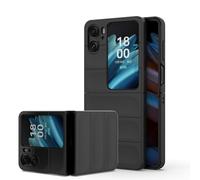 ESTH® Custodia Rigida in PC per Oppo Find N2 Flip con Scudo Antibatterico, Texture Delicata al Tatto, Cover Slim Antigraffio e Antiurto, Nero