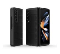 ESTH® Custodia Rigida in PC per Samsung Galaxy Z Fold4 con Scudo Antibatterico, Texture Delicata al Tatto, Cover Slim Antigraffio e Antiurto, Nero