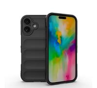 ESTH® Custodia Silicone Liquido per iPhone 16 con Protezione Anti-Germi e Fodera in Microfibra, Cover in Silicone a Antiurto 360°, Nero