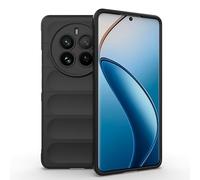 ESTH® Custodia Silicone Liquido per Realme 12 Pro/Realme 12 Pro Plus con Protezione Anti-Germi e Fodera in Microfibra, Cover in Silicone a Antiurto 360°, Nero