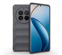 ESTH® Custodia Silicone Liquido per Realme 12 Pro/Realme 12 Pro Plus con Protezione Anti-Germi e Fodera in Microfibra, Cover in Silicone a Antiurto 360°, Grigio scuro