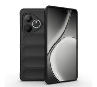 ESTH® Custodia Silicone Liquido per Realme GT 6 5G/Realme GT 6T 5G con Protezione Anti-Germi e Fodera in Microfibra, Cover in Silicone a Antiurto 360°, Nero