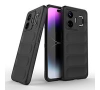 ESTH® Custodia Silicone Liquido per Realme GT3/GT Neo 5/GT Neo 5 240W con Protezione Anti-Germi e Fodera in Microfibra, Cover in Silicone a Antiurto 360°, Nero