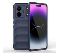 ESTH® Custodia Silicone Liquido per Realme GT3/GT Neo 5/GT Neo 5 240W con Protezione Anti-Germi e Fodera in Microfibra, Cover in Silicone a Antiurto 360°, Blu scuro