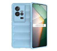 ESTH® Custodia Silicone Liquido per vivo iQOO 11 Pro con Protezione Anti-Germi e Fodera in Microfibra, Cover in Silicone a Antiurto 360°, Azzurro