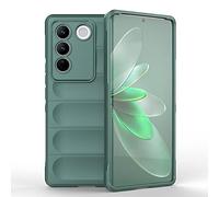 ESTH® Custodia Silicone Liquido per vivo V27/vivo V27 Pro/S16/S16 Pro con Protezione Anti-Germi e Fodera in Microfibra, Cover in Silicone a Antiurto 360°, Verde