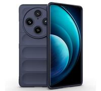 ESTH® Custodia Silicone Liquido per vivo X100 Pro con Protezione Anti-Germi e Fodera in Microfibra, Cover in Silicone a Antiurto 360°, Blu scuro