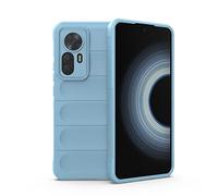 ESTH® Custodia Silicone Liquido per Xiaomi 12T con Protezione Anti-Germi e Fodera in Microfibra, Cover in Silicone a Antiurto 360°, Azzurro