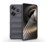 ESTH® Custodia Silicone Liquido per Xiaomi Poco F6 5G/Redmi Turbo 3 con Protezione Anti-Germi e Fodera in Microfibra, Cover in Silicone a Antiurto 360°, Grigio scuro