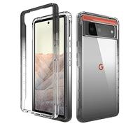 ESTH® Trasparente Cover per Google Pixel 6 Custodia in silicone a Antiurto 360°, Caso Protettivo Antineve e Antipolvere Senza Protezione per lo Schermo Integrata, Nero