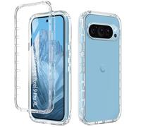 ESTH® Trasparente Cover per Google Pixel 9 Pro XL Custodia in silicone a Antiurto 360° con Protezione per lo Schermo Integrata, Caso Protettivo Antineve e Antipolvere, Trasparente