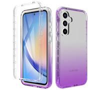 ESTH® Trasparente Cover per Samsung Galaxy A35 5G Custodia in silicone a Antiurto 360° con Protezione per lo Schermo Integrata, Caso Protettivo Antineve e Antipolvere, Viola