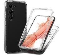 ESTH® Trasparente Cover per Samsung Galaxy S23 5G Custodia in silicone a Antiurto 360° con Protezione per lo Schermo Integrata, Caso Protettivo Antineve e Antipolvere, Nero