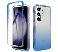 ESTH® Trasparente Cover per Samsung Galaxy S24 Custodia in silicone a Antiurto 360° con Protezione per lo Schermo Integrata, Caso Protettivo Antineve e Antipolvere, Blu