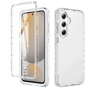 ESTH® Trasparente Cover per Samsung Galaxy S24 FE Custodia in silicone a Antiurto 360° con Protezione per lo Schermo Integrata, Caso Protettivo Antineve e Antipolvere, Trasparente