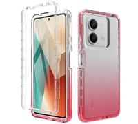 ESTH® Trasparente Cover per Xiaomi Redmi Note 13 5G Custodia in silicone a Antiurto 360° con Protezione per lo Schermo Integrata, Caso Protettivo Antineve e Antipolvere, Rosso