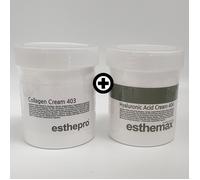 ESTHEPRO Collagen Cream 225ml + Acido Ialuronico Crema 225ml Set K-Beauty Nuovo