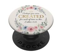 Esther 4:14 Corona Floreale Fede Donne PopSockets PopGrip Adesivo
