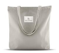 Esthetic Tote Bag Donna - Sacchetto di iuta con tasca interna - Shopper grande con chiusura lampo