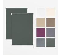 Estika Set di DUE tende da interni senza forare - Grigio scuro 50 x 150 cm - 2 tende oscuranti - installabili senza forare, privacy temporanea, protezione solare