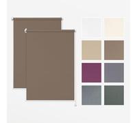 Estika Set di DUE tende da interni senza forare - Noce 35 x 120 cm - 2 tende oscuranti - installabili senza forare, privacy temporanea, protezione solare