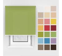 Estika Tenda a rullo con foratura - 115 x 150 cm - Verde primavera 1 - montaggio a soffitto o parete, per interni, per finestre e portefinestre, tessuto semi-trasparente, disponibile in 25 colori