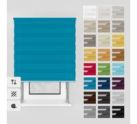 Estika Tenda a rullo doppia con foratura - Larghezza: 100 cm - Altezza: 150 cm - Colore: Costa azzurra - Tenda a rullo giorno e notte per interni montaggio a soffitto o a parete per finestre