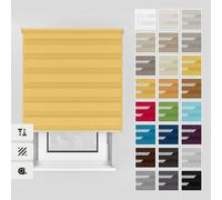 Estika Tenda a rullo doppia con foratura - Larghezza: 100 cm - Altezza: 150 cm - Colore: Soleggiato - Tenda a rullo giorno e notte per interni montaggio a soffitto o a parete per finestre